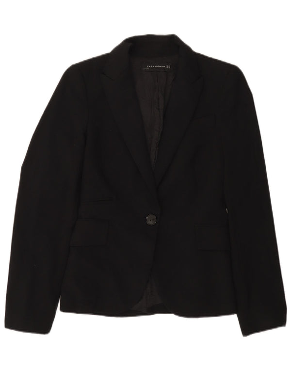 Zara Veste Blazer 1 Bouton Femme EU 34 2XS Noir