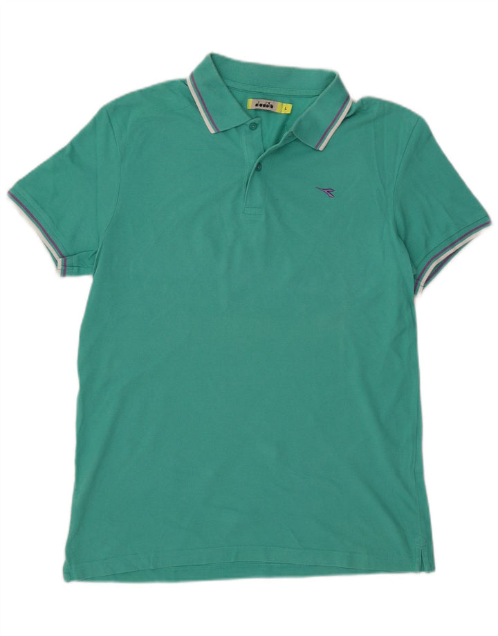 Diadora Polo Homme Large Turquoise Coton