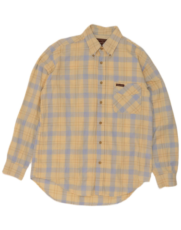 Chemise Homme Marlboro Classics Coton à Carreaux Jaune Moyen