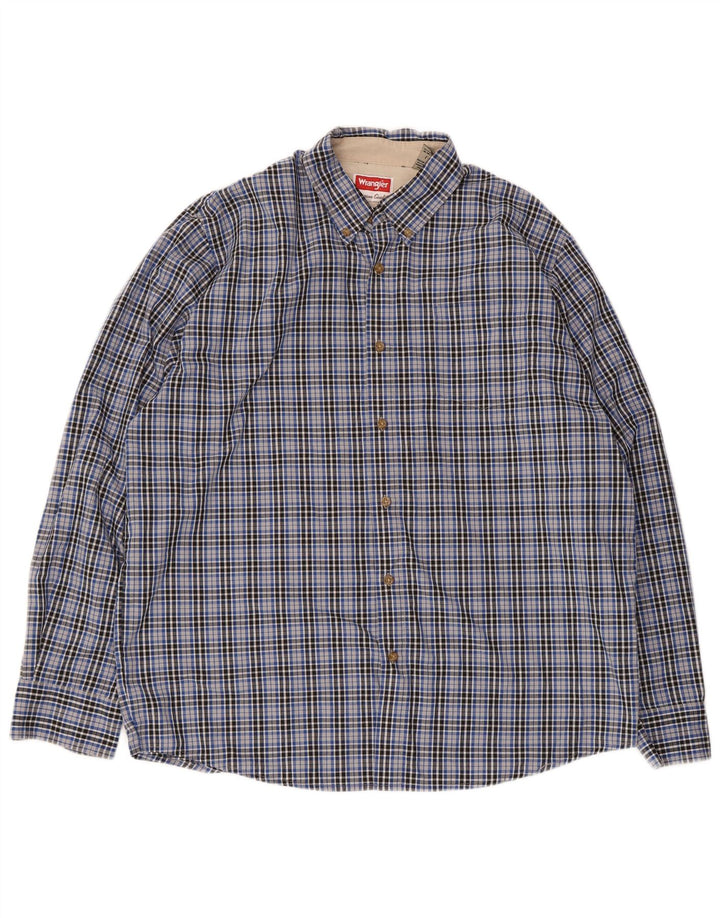 Wrangler Chemise Homme Grand Carreau Bleu Coton
