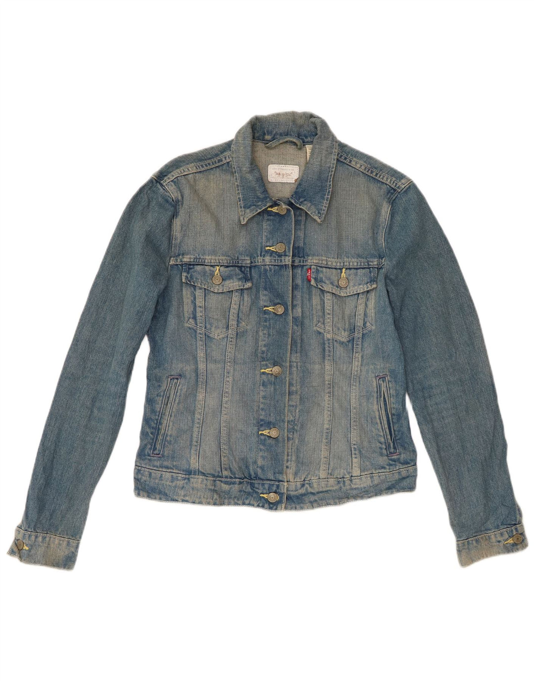 Levi's Veste en Jean Femme UK 12 Bleu Moyen Coton