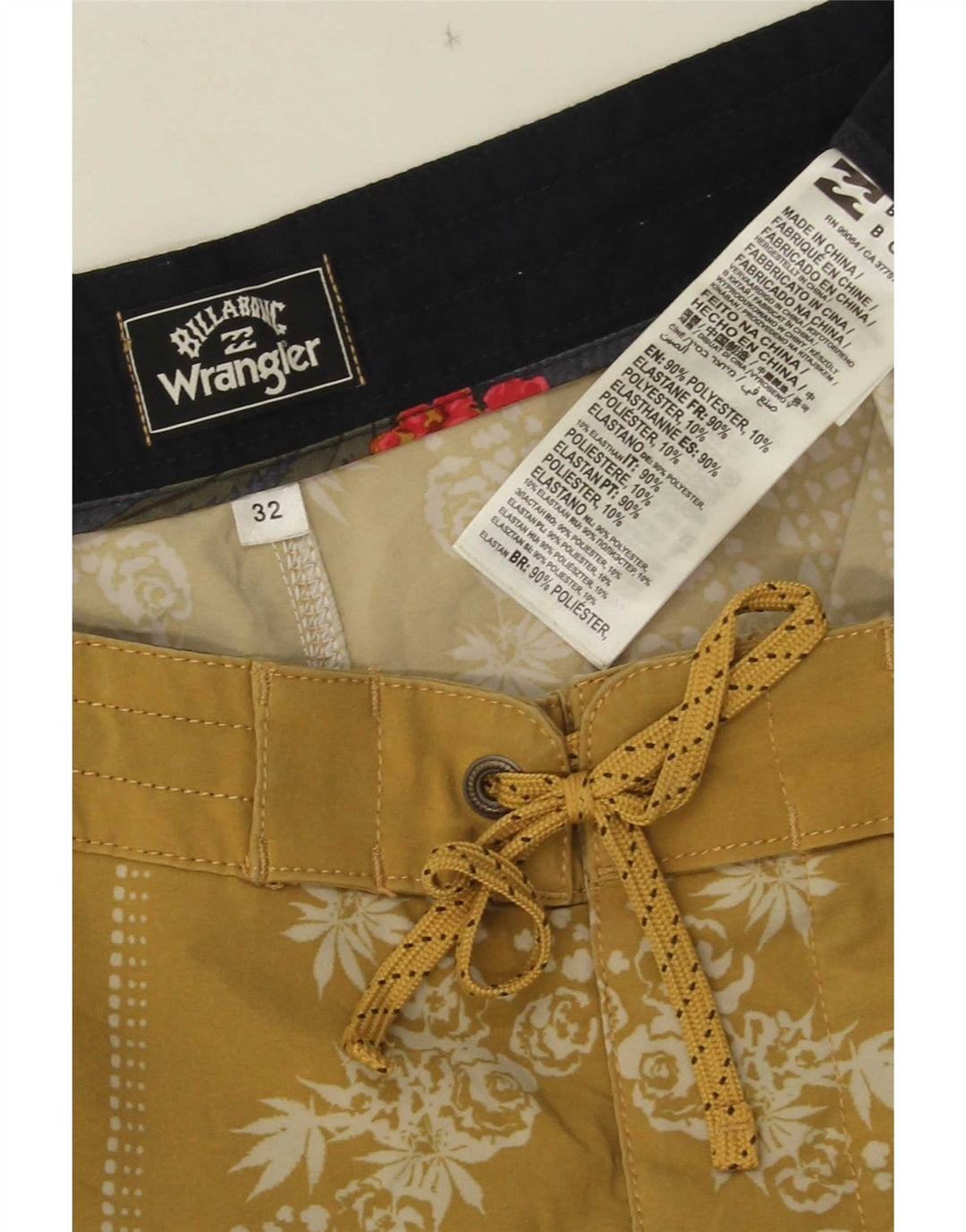 Wrangler Short de bain pour homme en polyester floral jaune moyen
