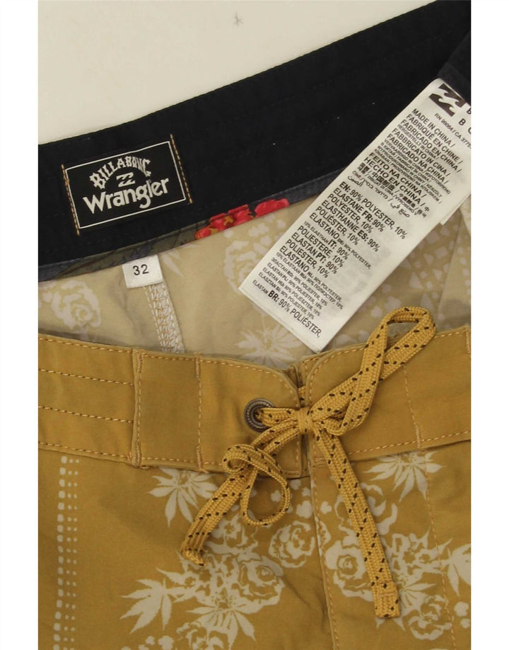 Wrangler Short de bain pour homme en polyester floral jaune moyen