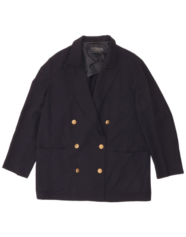 MAX MARA Veste blazer surdimensionnée pour femme UK 12 Bleu marine moyen