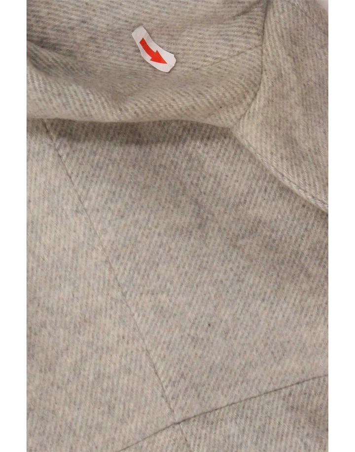 Zara Manteau à capuche pour femme UK 12 Acrylique gris moyen