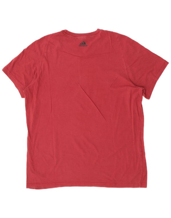 Adidas Mens Graphic T-Shirt Top XL Rouge Coton