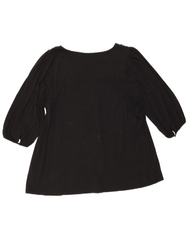 Marks & Spencer Chemisier à manches 3/4 pour femme UK 20 2XL Noir Viscose