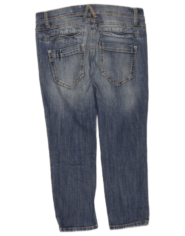 Benetton Jean Capri Taille Basse Femme Coupe Slim W28 L22 Bleu