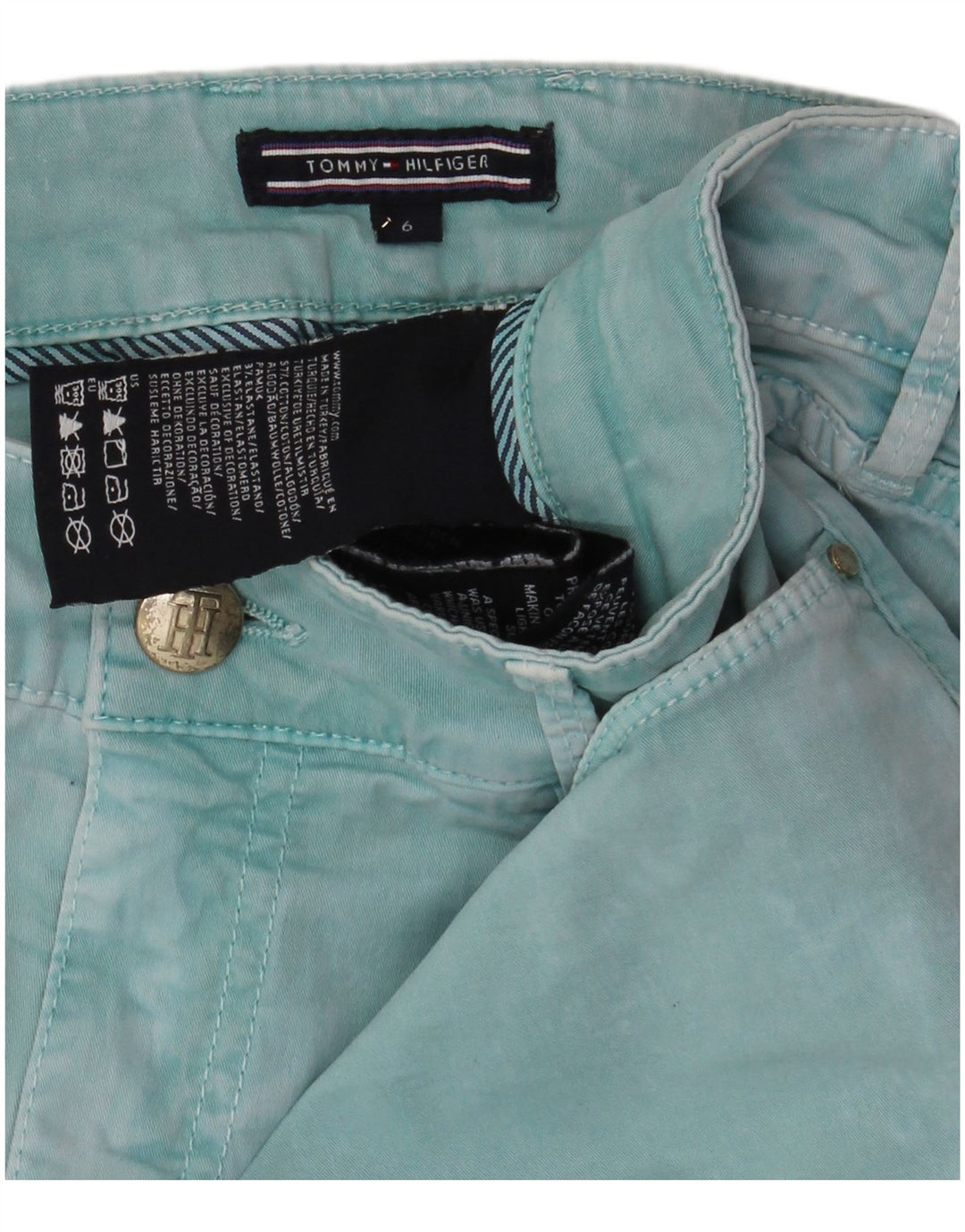 Tommy Hilfiger Jean skinny pour femme US 6 Medium W30 L28 Turquoise Coton