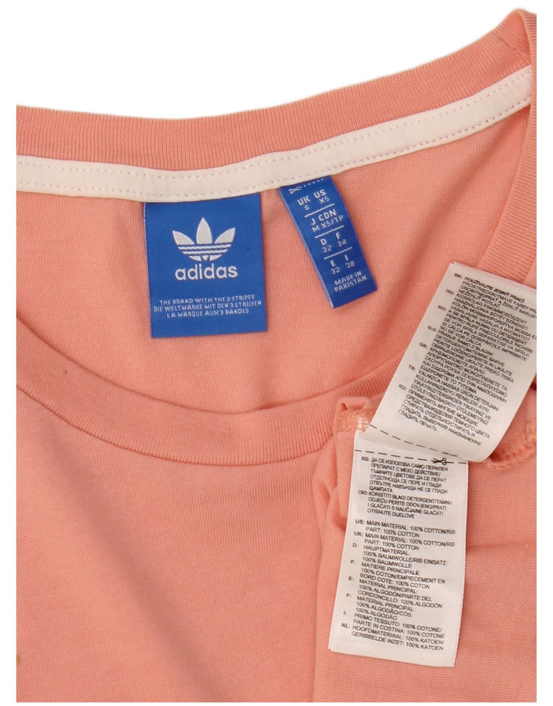 ADIDAS T-shirt court surdimensionné pour femme UK 6 XS Coton rose