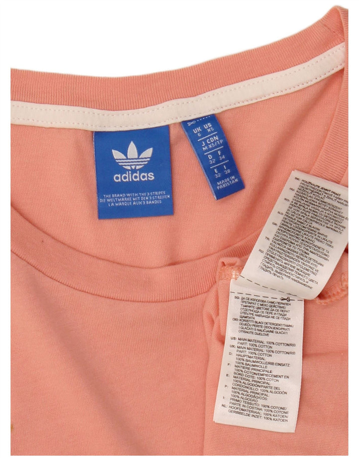 ADIDAS T-shirt court surdimensionné pour femme UK 6 XS Coton rose