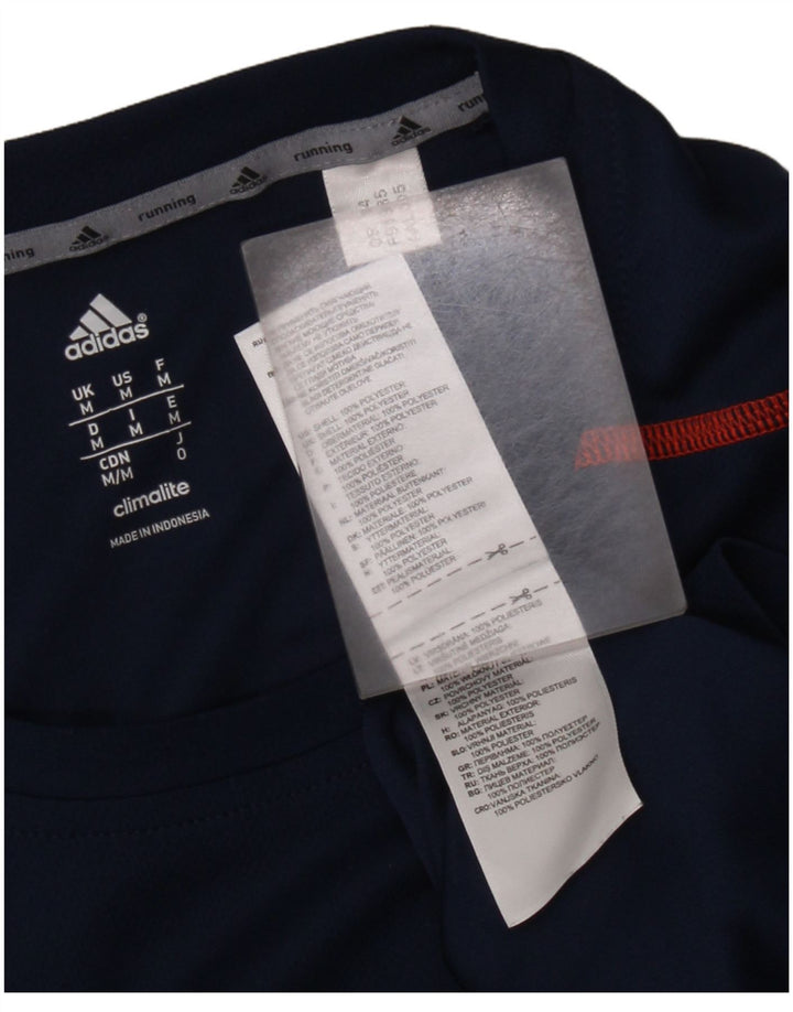 ADIDAS Haut Climalite à manches longues pour homme en polyester bleu marine moyen