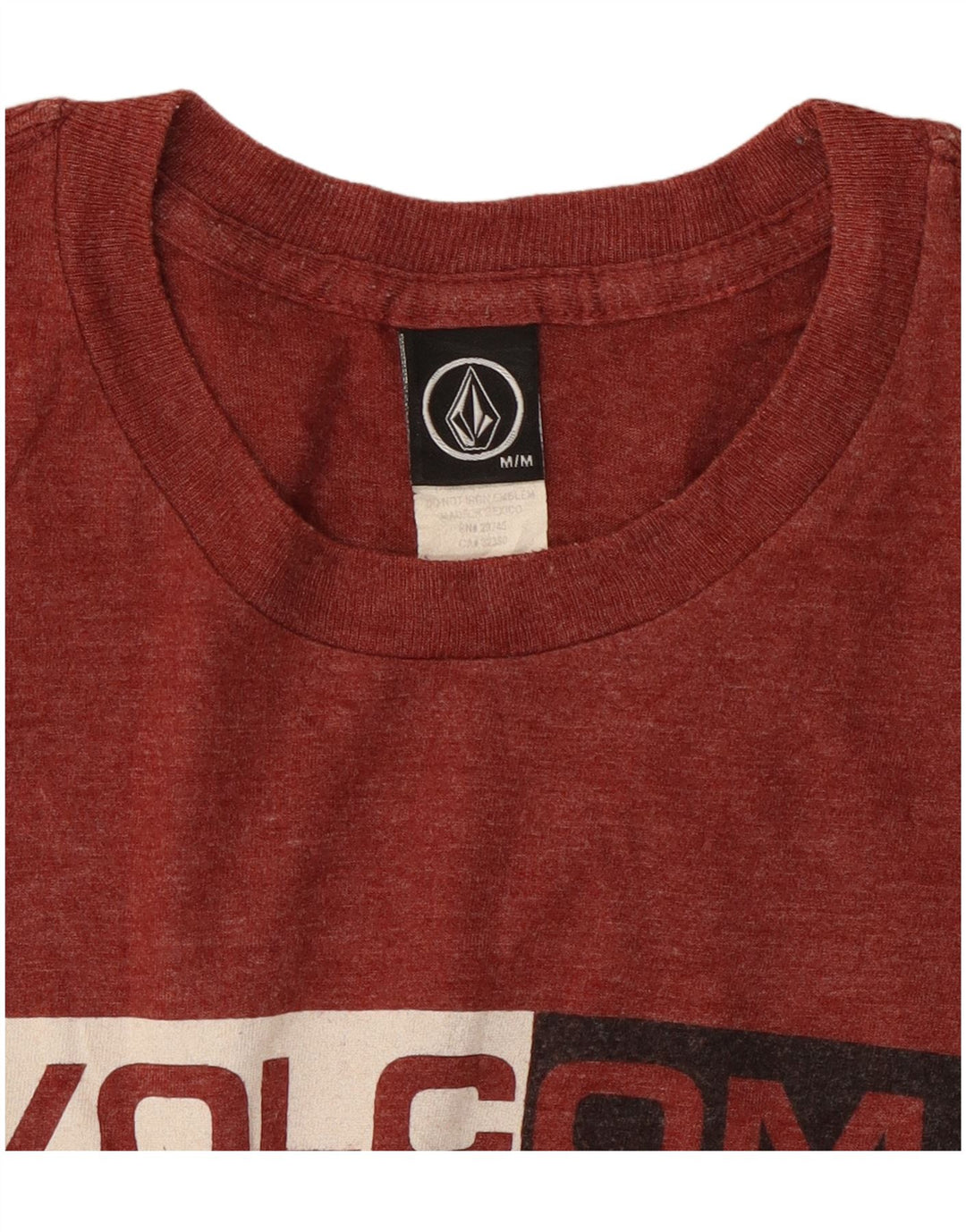 VOLCOM T-Shirt Graphique Homme Rouge Moyen Coton