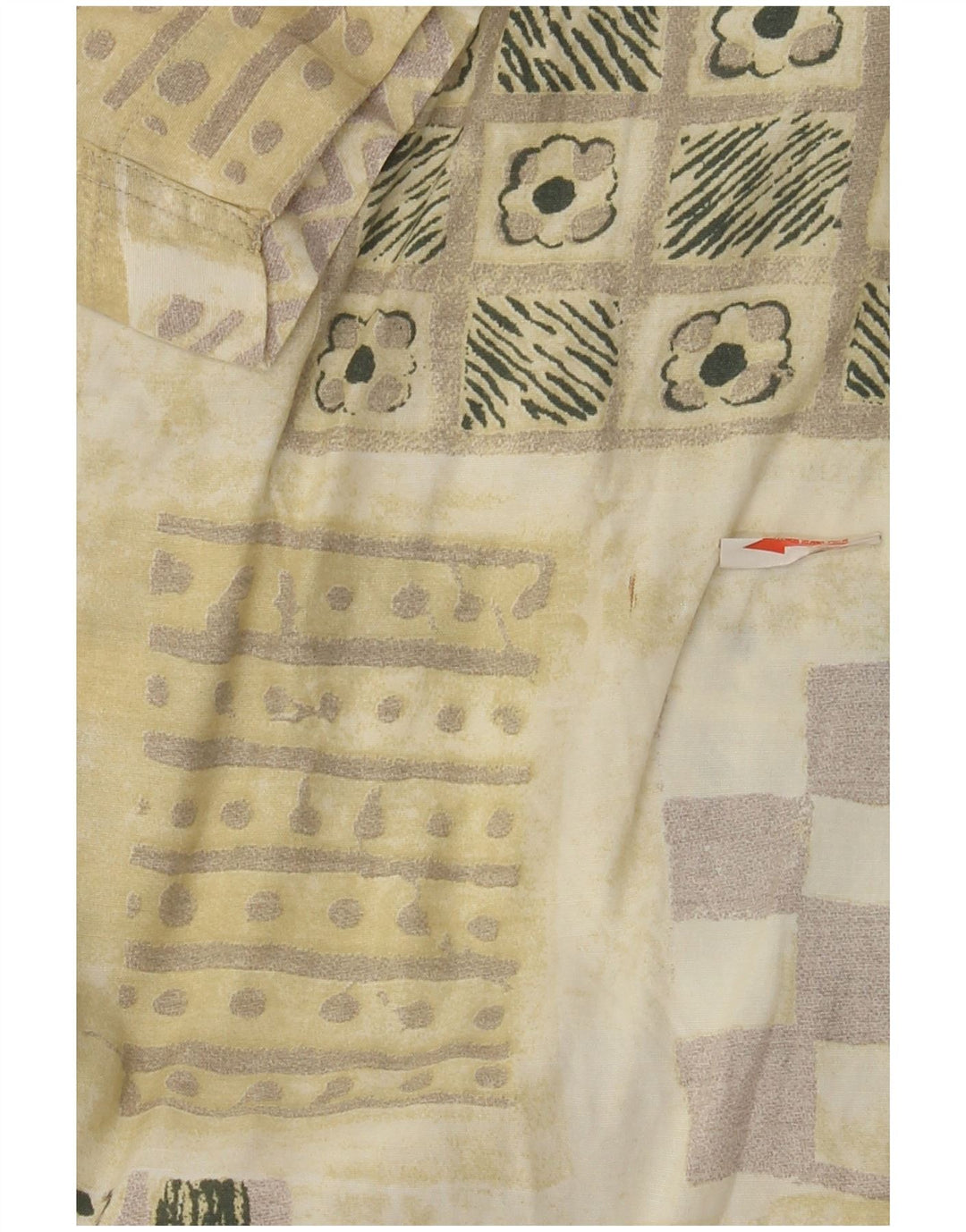 Rodrigo Chemise à manches courtes pour hommes Taille 40 15 1/2 Patchwork kaki moyen