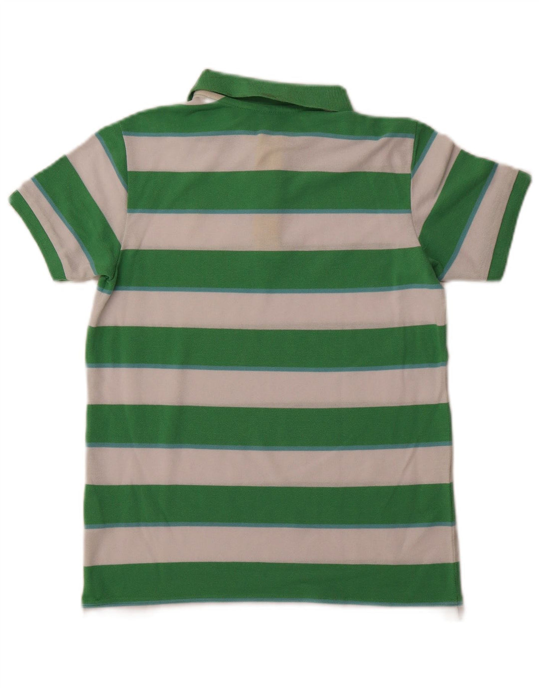 BENETTON Polo Garçon 10-11 ans XL Vert Rayé Polyester