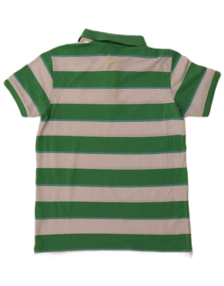BENETTON Polo Garçon 10-11 ans XL Vert Rayé Polyester