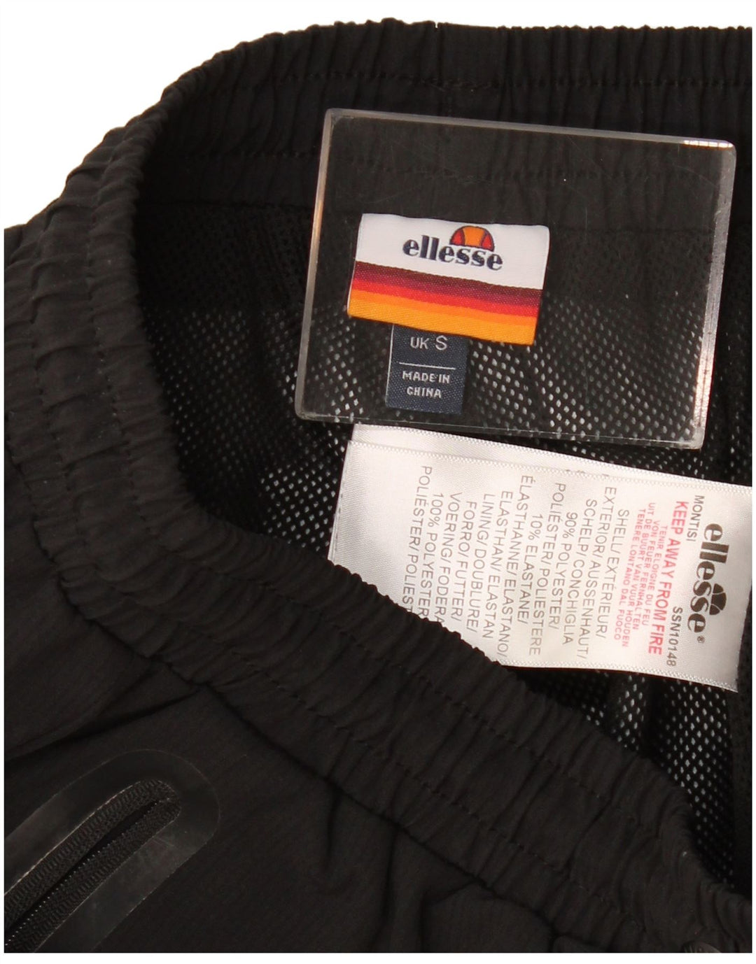 Ellesse Pantalon de survêtement graphique pour homme Petit noir Polyester