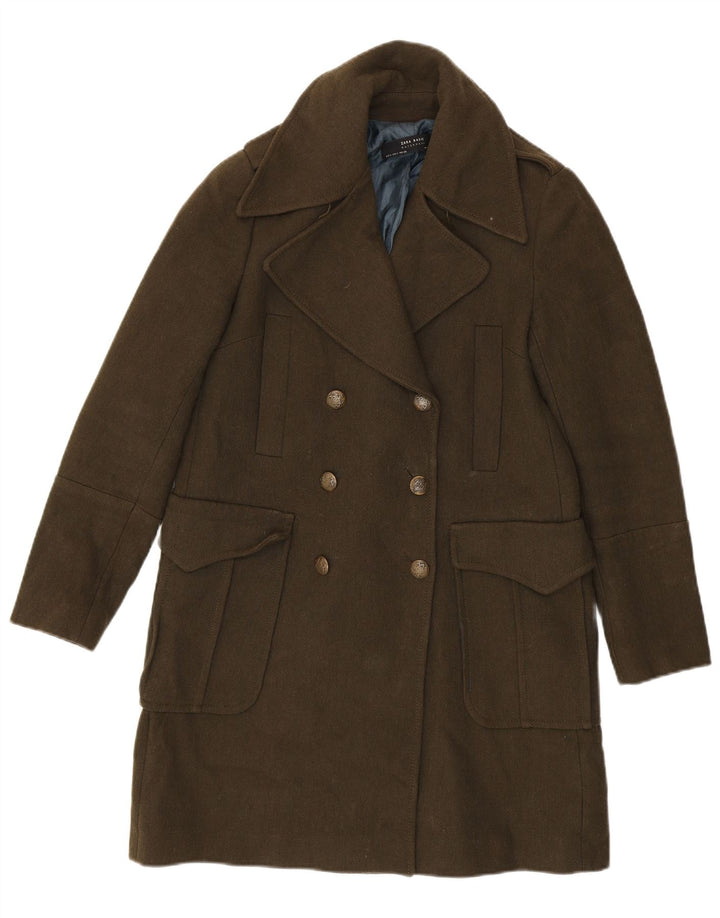 Zara Manteau croisé pour femme UK 10 Petit Kaki