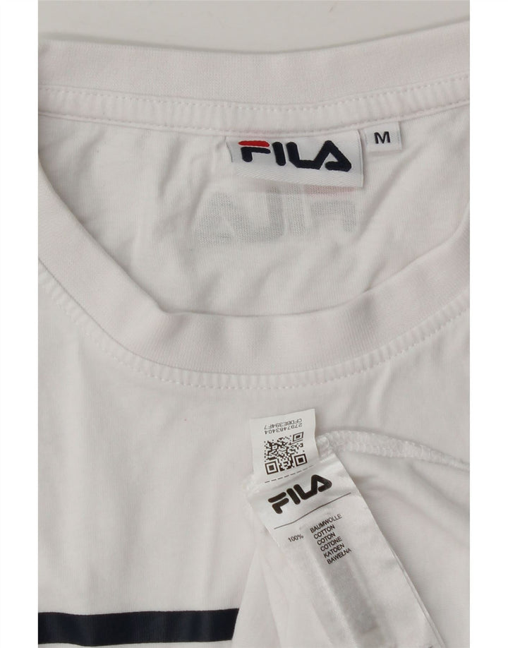 Fila T-Shirt Graphique Homme Blanc Moyen Coton