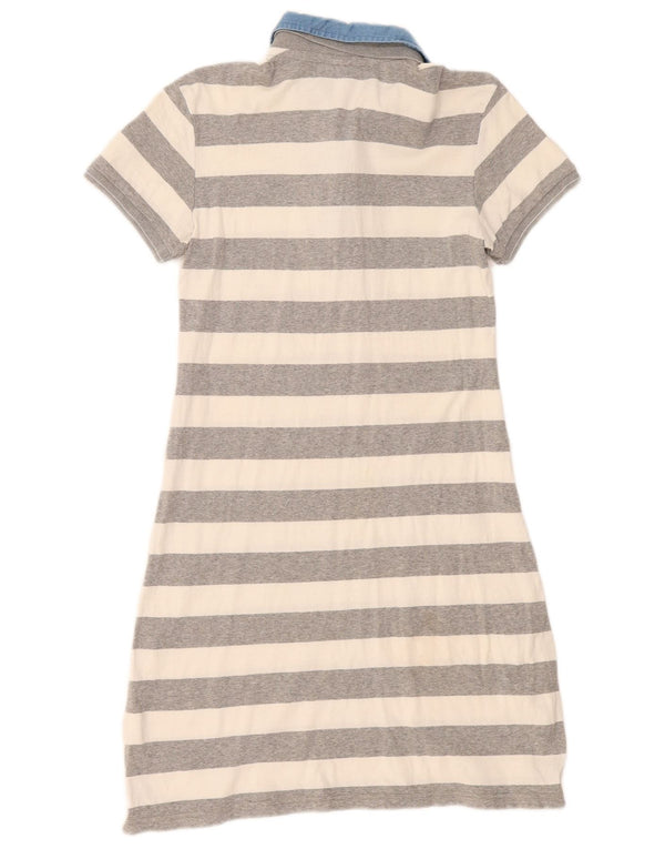 Champion Robe polo Heritage Fit pour femme UK 14 Large Gris Rayé