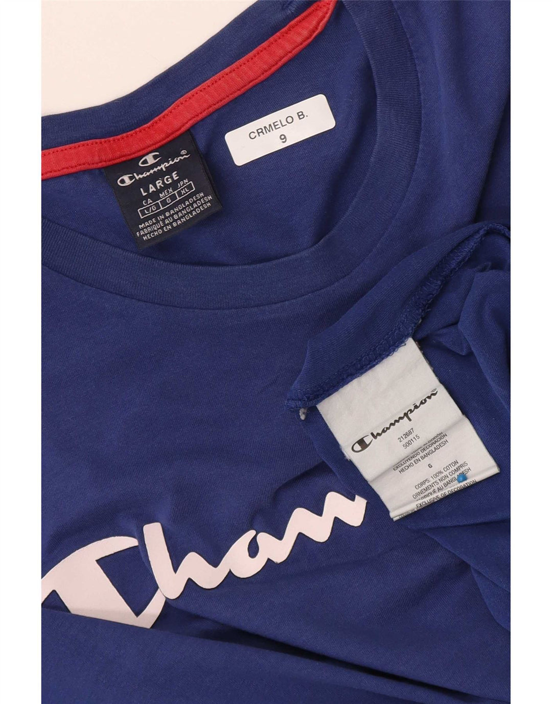Champion T-Shirt Graphique Homme Grand Bleu Coton