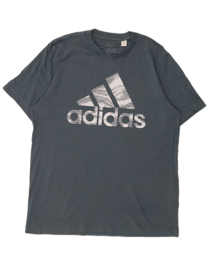 Adidas T-shirt graphique pour homme en coton bleu petit