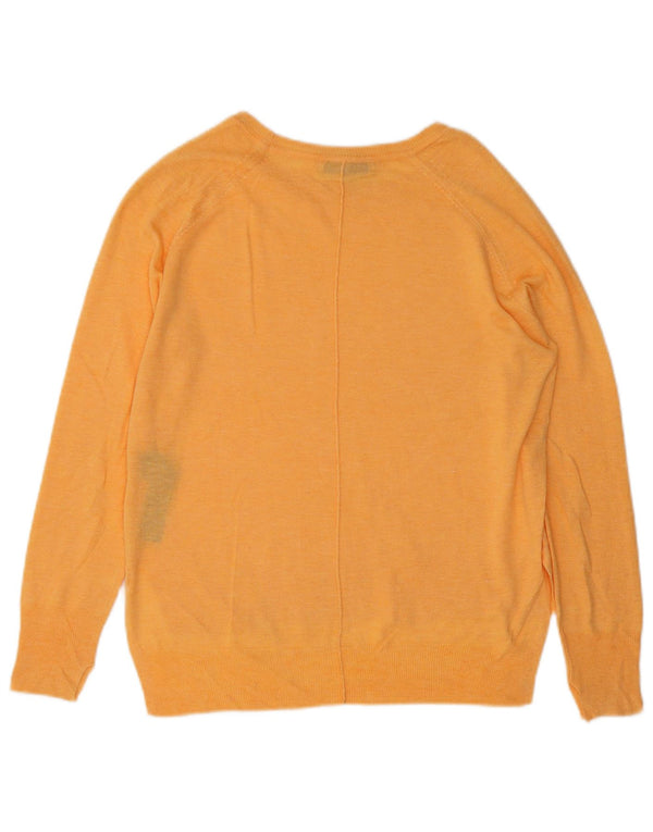 Zara Pull surdimensionné à col bateau pour femme UK 10 Petite viscose orange
