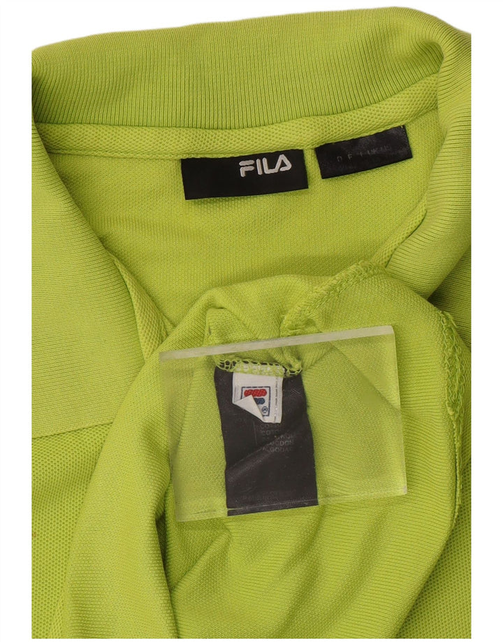 FILA Polo court pour femme UK 14 Large Vert Coton