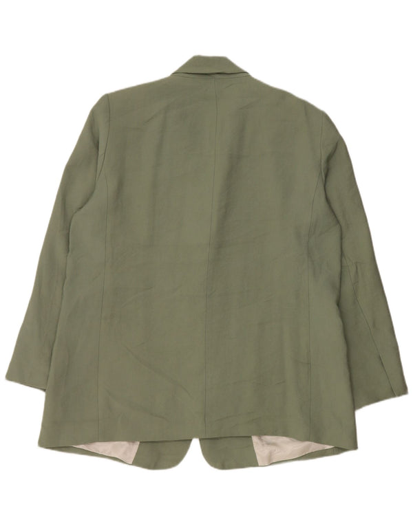 Zara Veste Blazer 1 Bouton Femme UK 18 XL Vert Modal