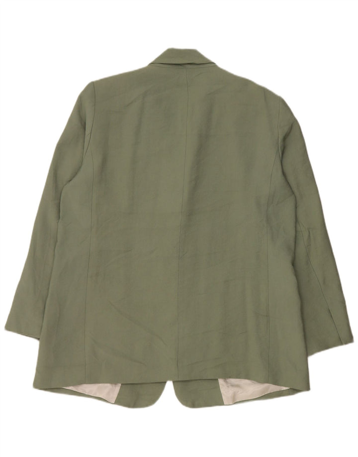 Zara Veste Blazer 1 Bouton Femme UK 18 XL Vert Modal