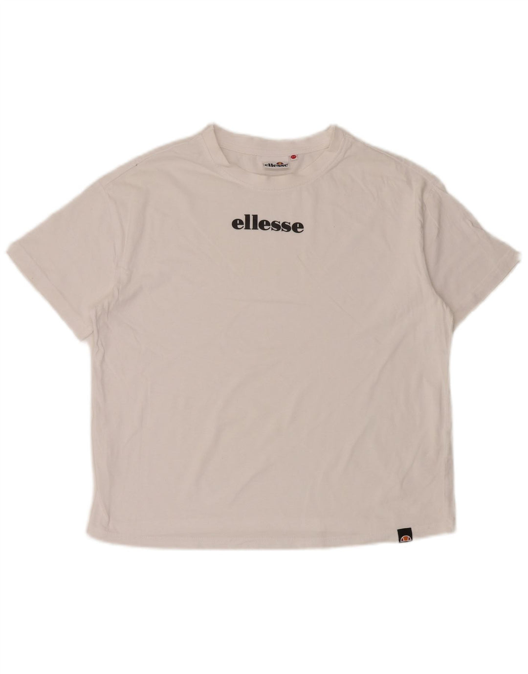 Ellesse T-shirt graphique surdimensionné pour femme UK 6 XS Blanc Coton