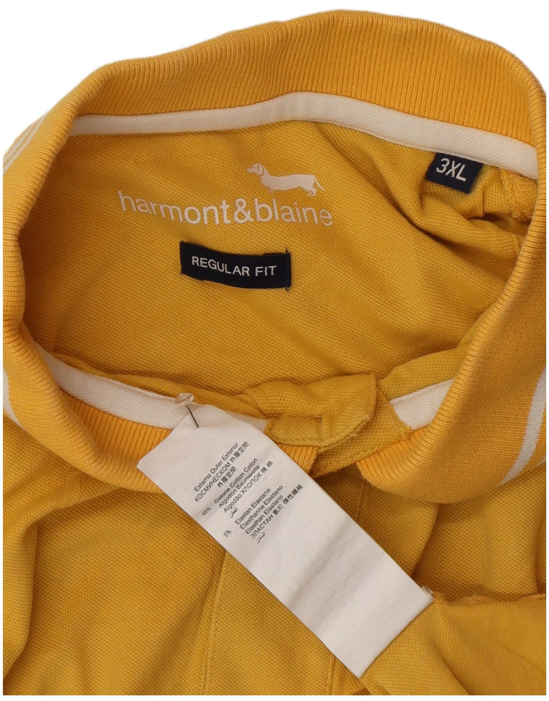 Harmont & Blaine Polo coupe régulière pour homme en coton jaune 3XL