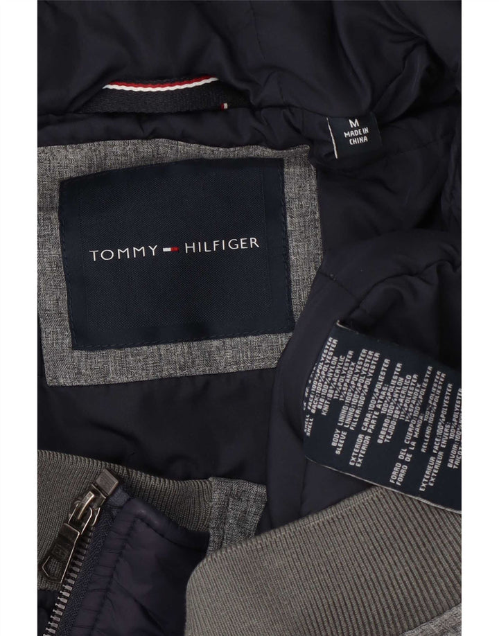 Tommy Hilfiger Pull à capuche zippé pour homme en polyester gris moyen