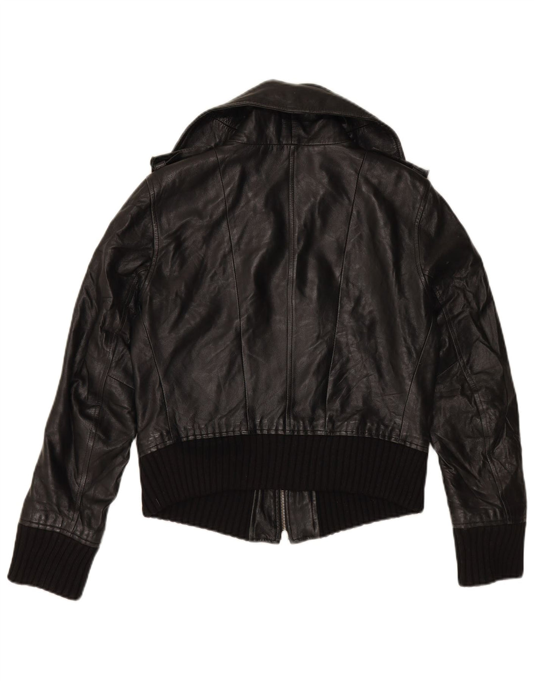 ZEN Veste en Cuir Femme IT 46 Grand Cuir Noir