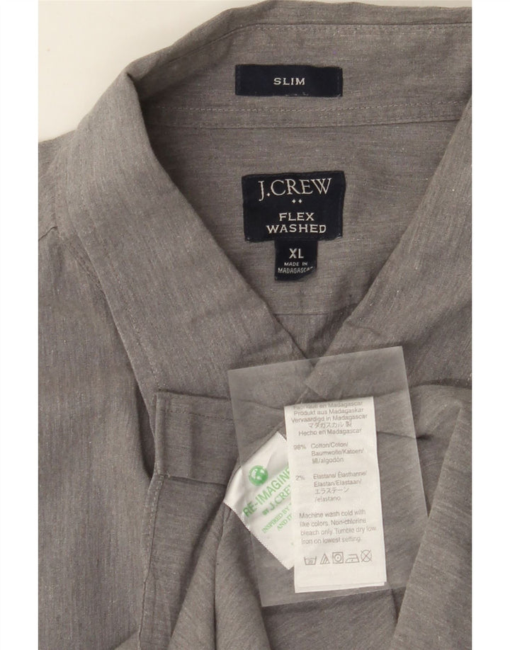 J. CREW Chemise Slim Homme XL Gris Coton