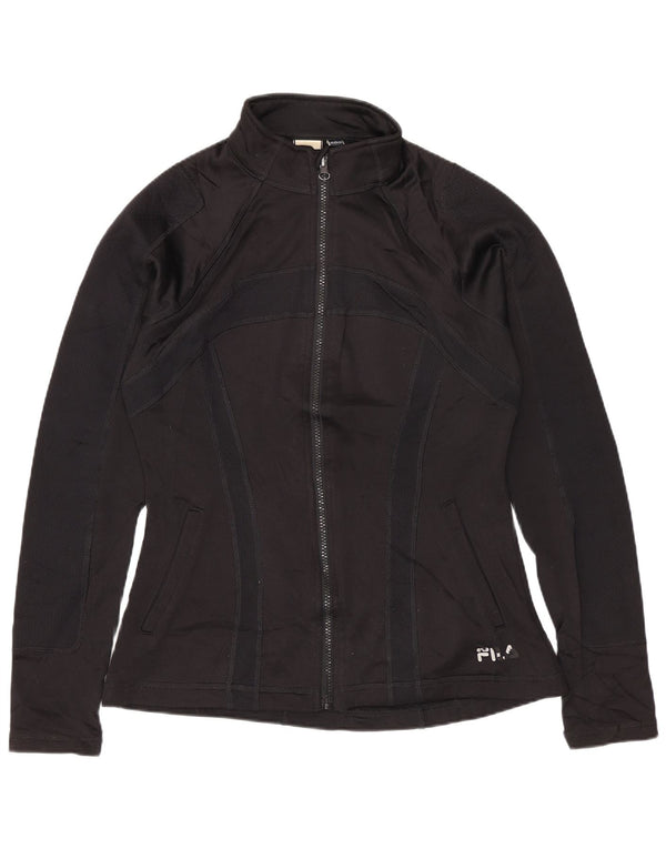 FILA Veste de survêtement pour femme UK 10 Small Noir Polyester
