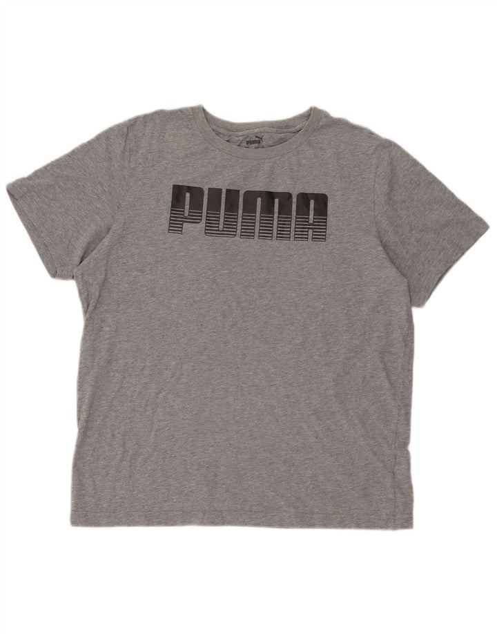 Puma T-Shirt Graphique Homme Gris Moyen Moucheté Coton