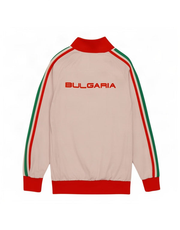 Asics Homme Bulgarie Zip Neck Graphic Top Manches Longues XS Blanc Sports