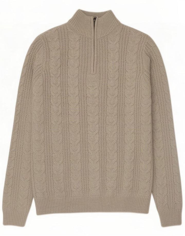 French Connection Pull col zippé pour homme Acrylique beige moyen