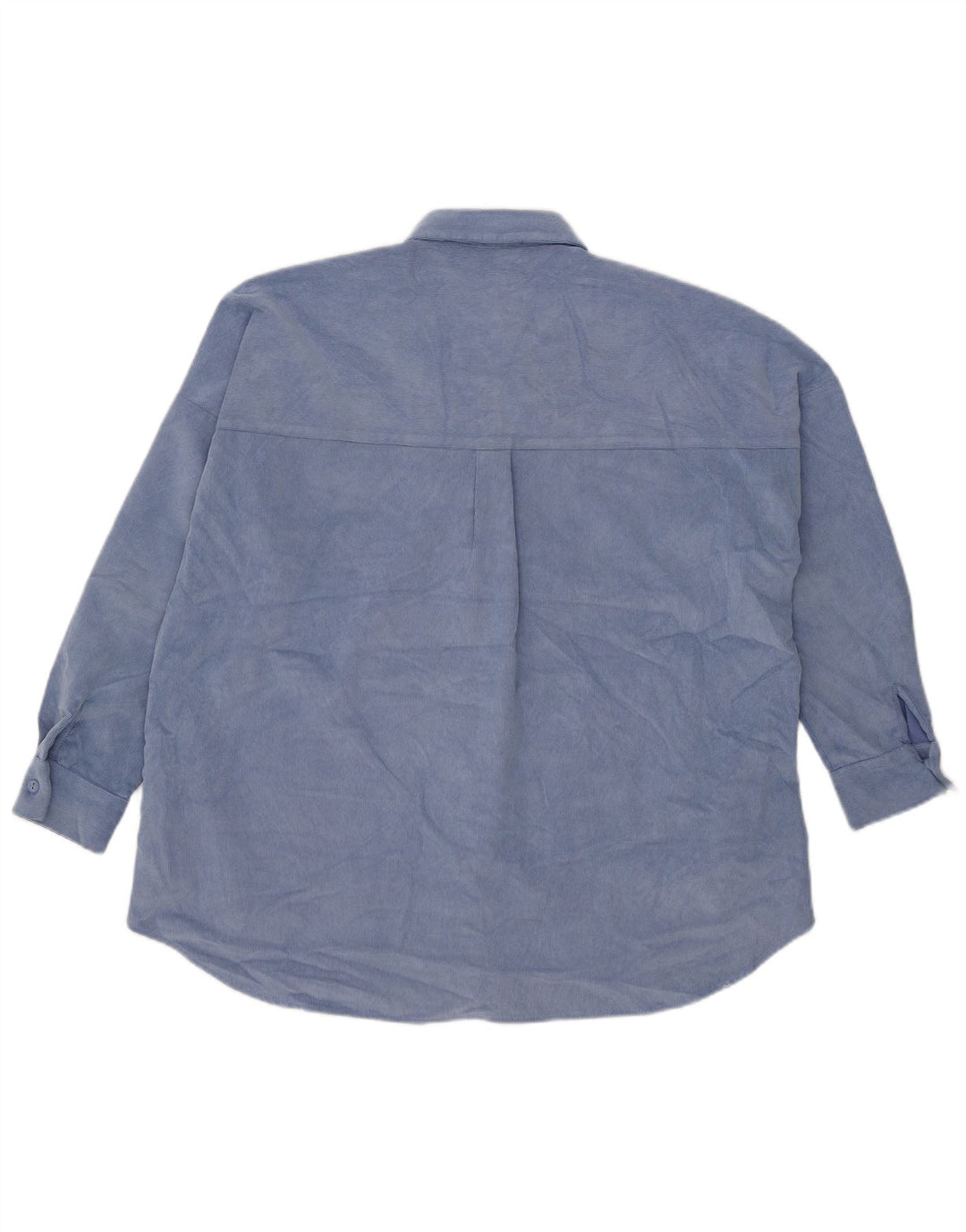 Zara Chemise surdimensionnée en velours côtelé pour femme UK 10 Small Bleu Polyester