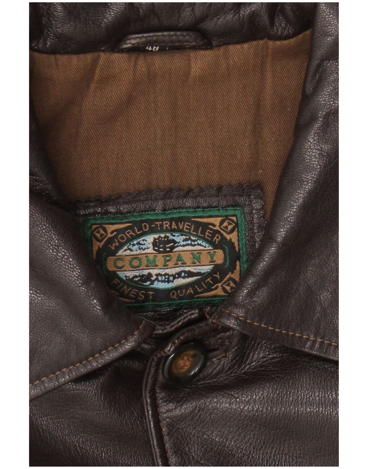 Veste en cuir homme vintage IT 48 Cuir marron moyen