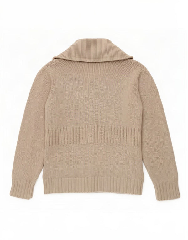 vintage Femme Cardigan Pull EU 40/42 Coton Gris Moyen
