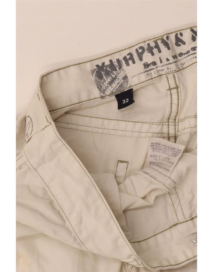 Murphy & Nye Short Cargo Homme W32 Coton Blanc Moyen