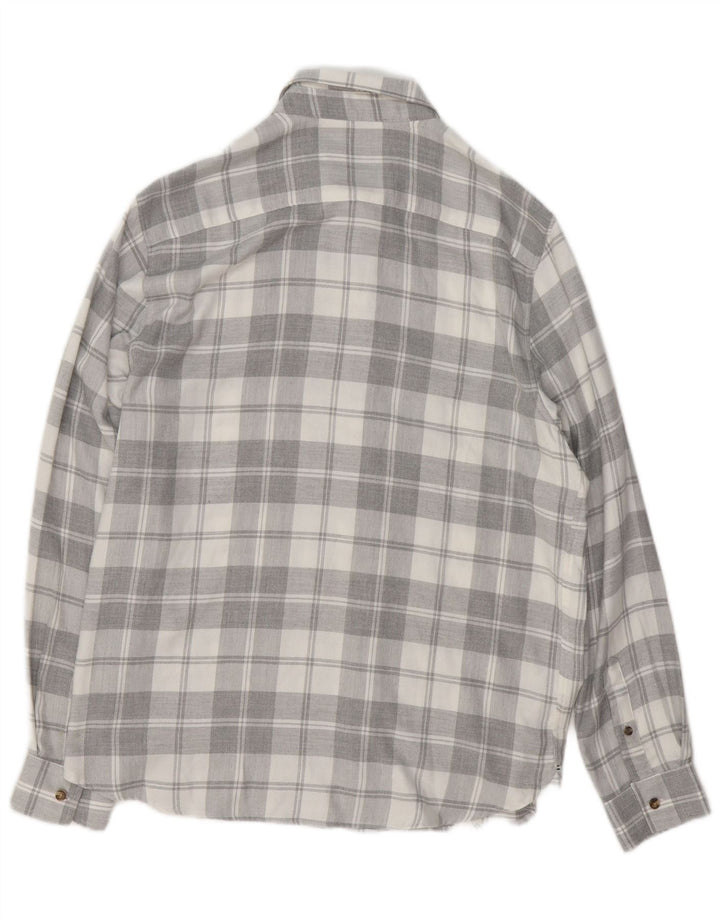TED BAKER Chemise en flanelle coupe régulière pour homme Taille 4 Grand gris à carreaux Viscose
