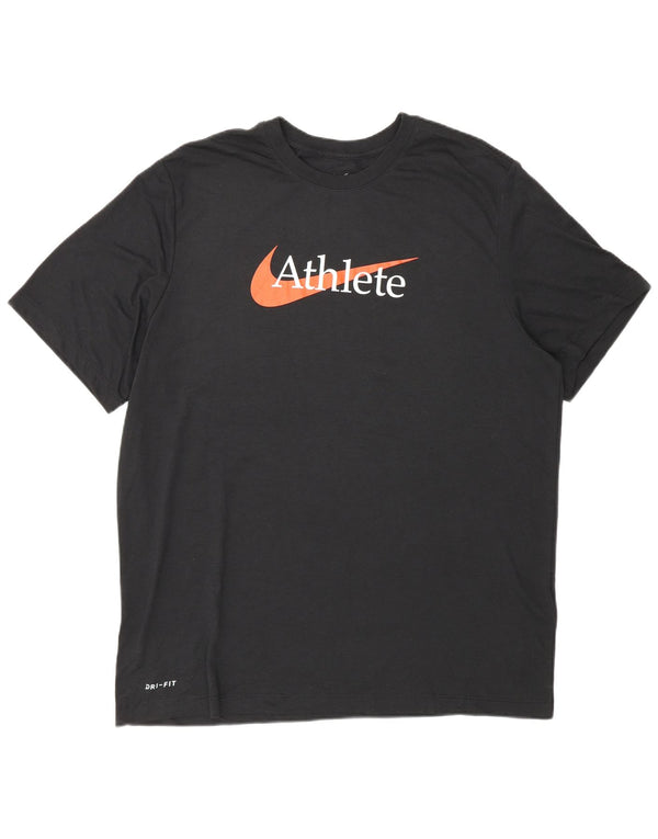 Nike Hommes Dri Fit Graphic T-Shirt Top XL Noir Polyester