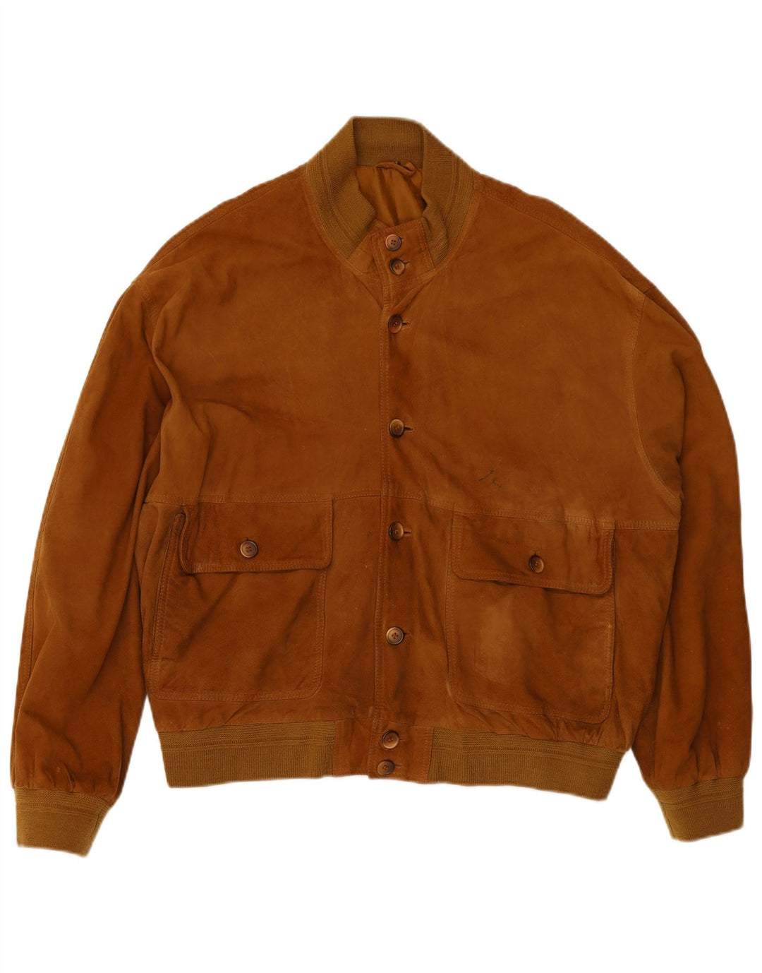 VINTAGE Veste Bomber En Daim Homme IT 52 XL Marron