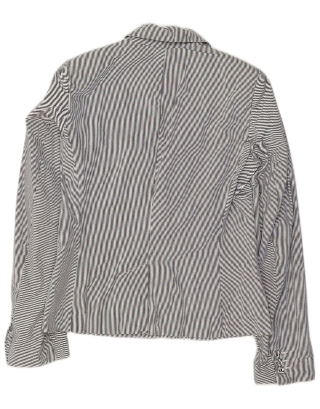 FRENCH CONNECTION Veste Blazer Femme UK 10 Petite Rayure Bleue