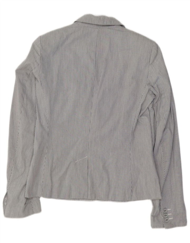 FRENCH CONNECTION Veste Blazer Femme UK 10 Petite Rayure Bleue