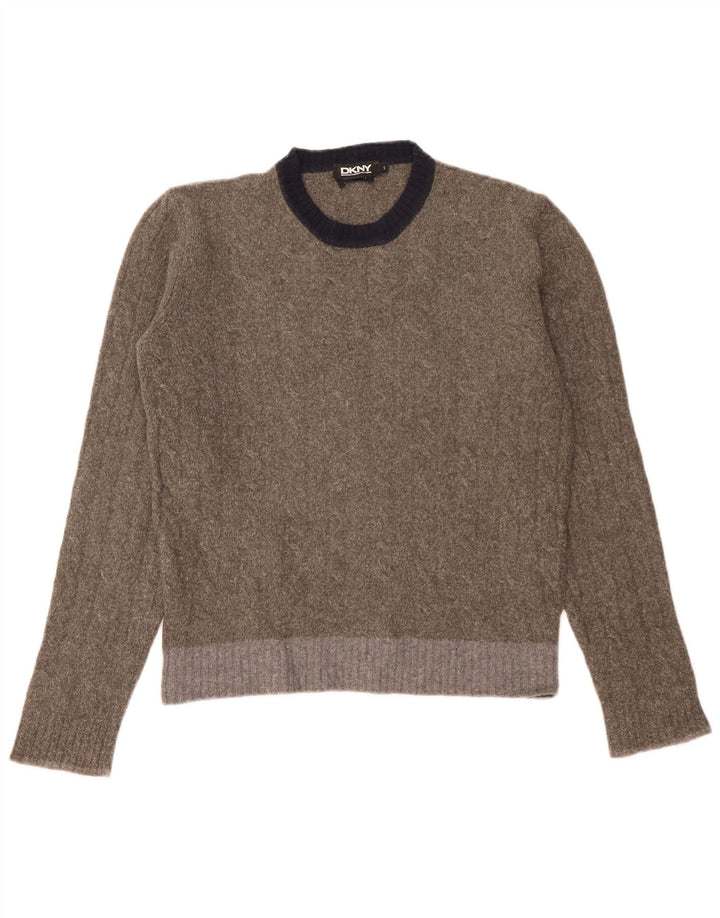 Dkny Pull à col rond pour homme en laine color block gris petit