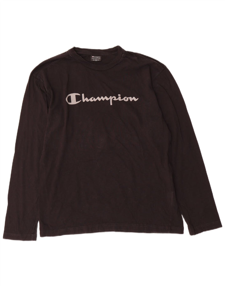 Champion Haut graphique à manches longues pour homme en coton noir Taille L